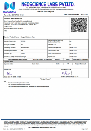 Low-GI Rice, Diabetic Friendly, US FDA Registered